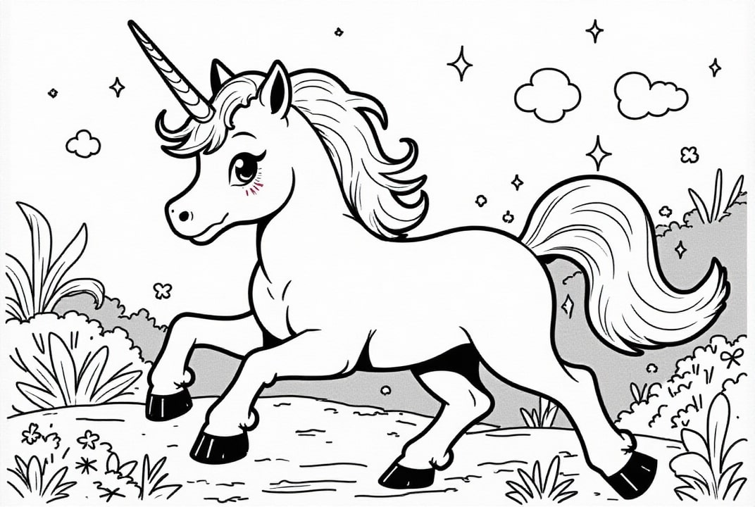 Malvorlage  einhorn auf der straAe